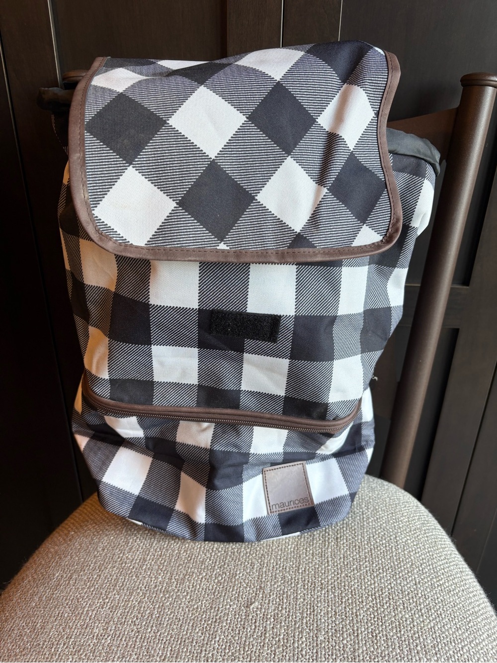Maurices Buffalo Plaid Insulated Backpack Cooler | NWT | Black & White